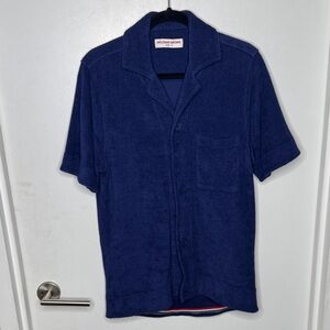 Orlebar Brown Terry Toweling BUTTON Up Camp Short Sleeve Shirt
